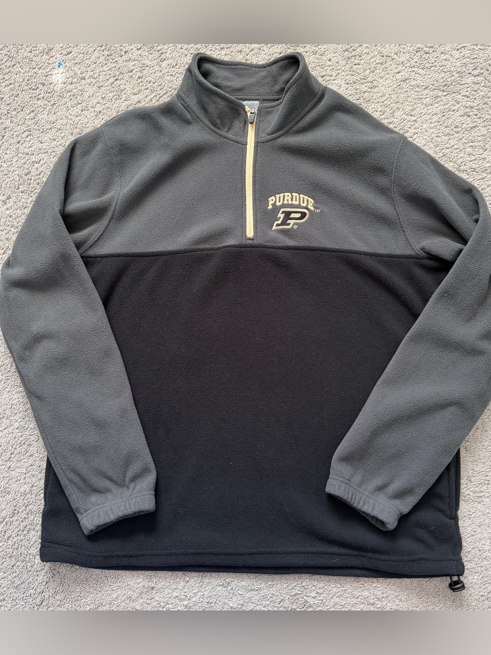 Knights Apparel Purdue Two-Tone Gray & Black Quarter-Zip Fleece Pullover